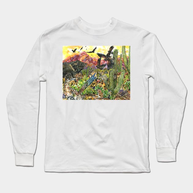 Desert Magic (Sonoran Desert Wildlife) Long Sleeve T-Shirt by 10000birds